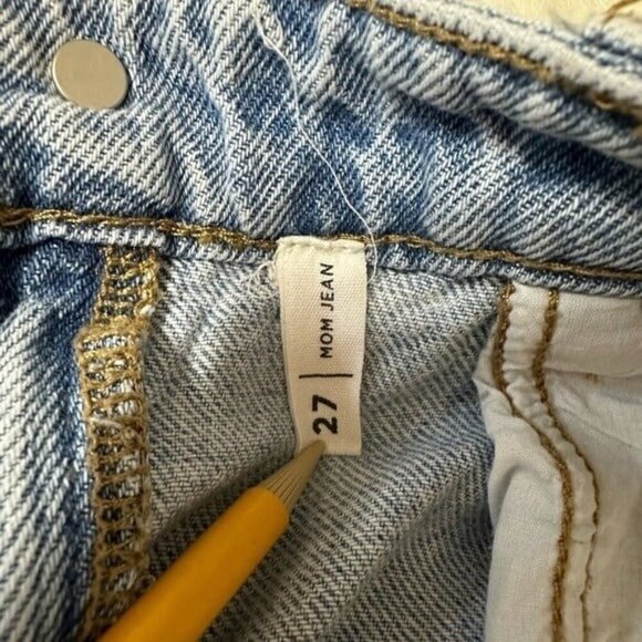 Pacsun Mom Jeans Pants Straight High Rise Light Denim Distressed Streetwear 27 - Picture 6 of 6